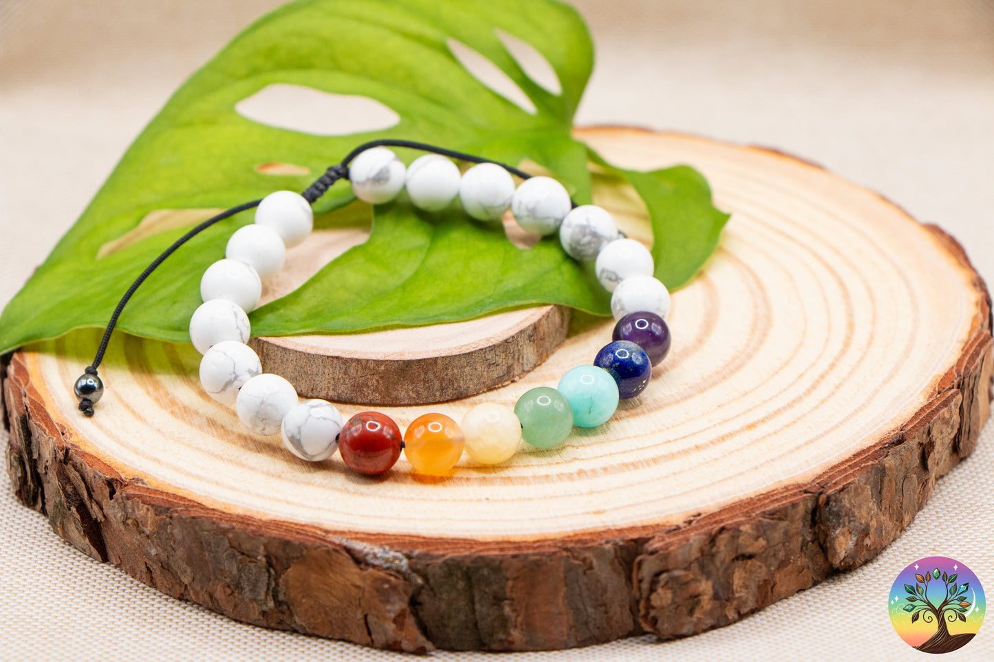 Sept Chakras & Howlite - Bracelet 8 mm