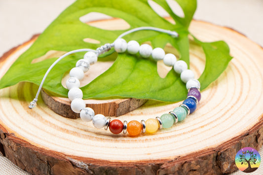 Sept Chakras & Howlite - Bracelet 6 mm