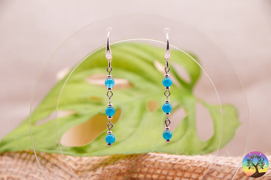 Apatite Bleue - Boucles d'Oreilles - 4 mm