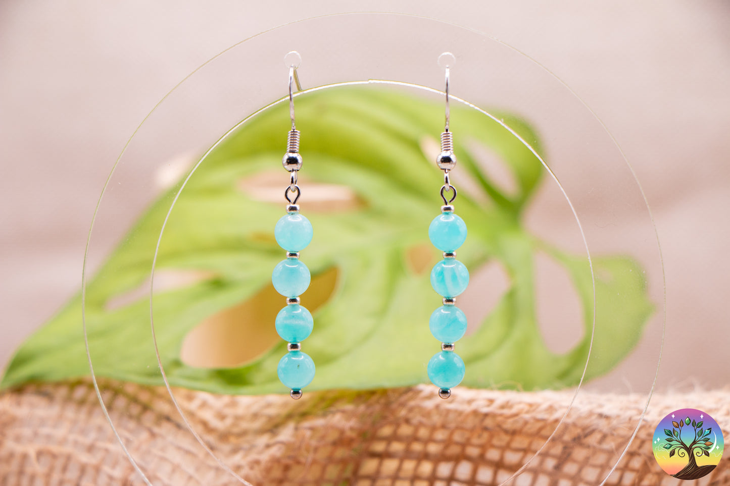 Amazonite - Boucles d'Oreilles - 6 mm