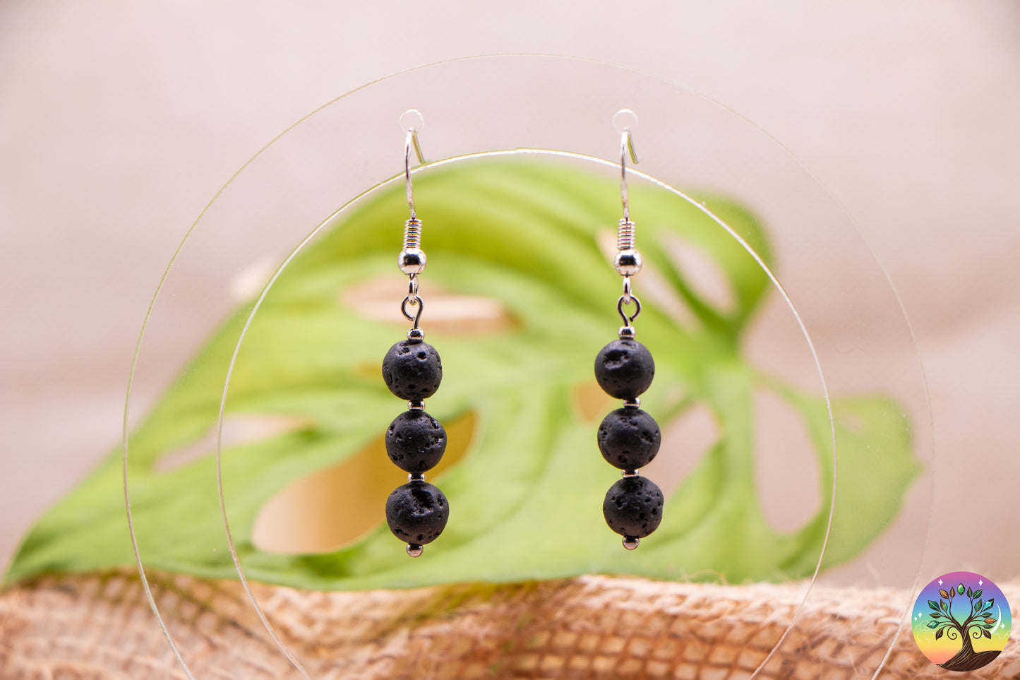 Pierre de Lave - Boucles d'Oreilles - 6 mm