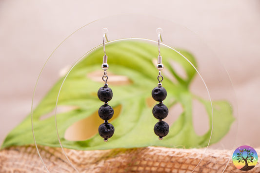 Pierre de Lave - Boucles d'Oreilles - 6 mm