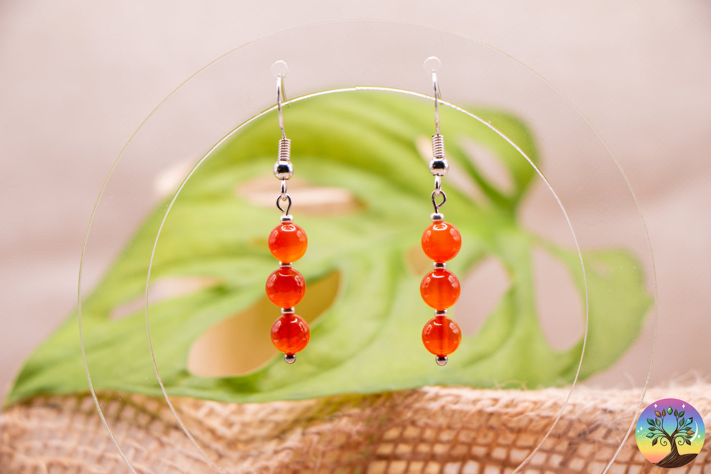 Cornaline - Boucles d'Oreilles - 6 mm