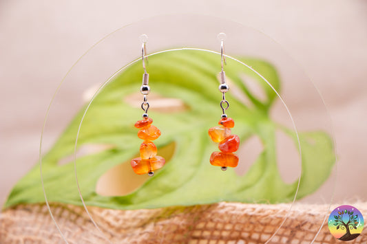 Cornaline - Boucles d'Oreilles - Baroque