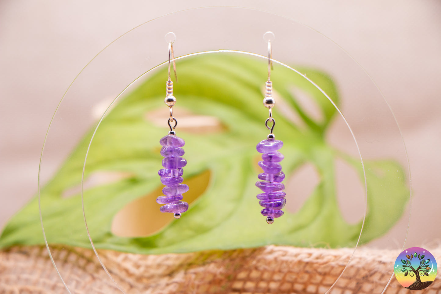 Améthyste - Boucles d'Oreilles - Baroque