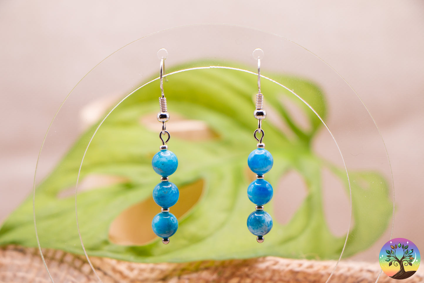 Apatite Bleue - Boucles d'Oreilles - 6 mm