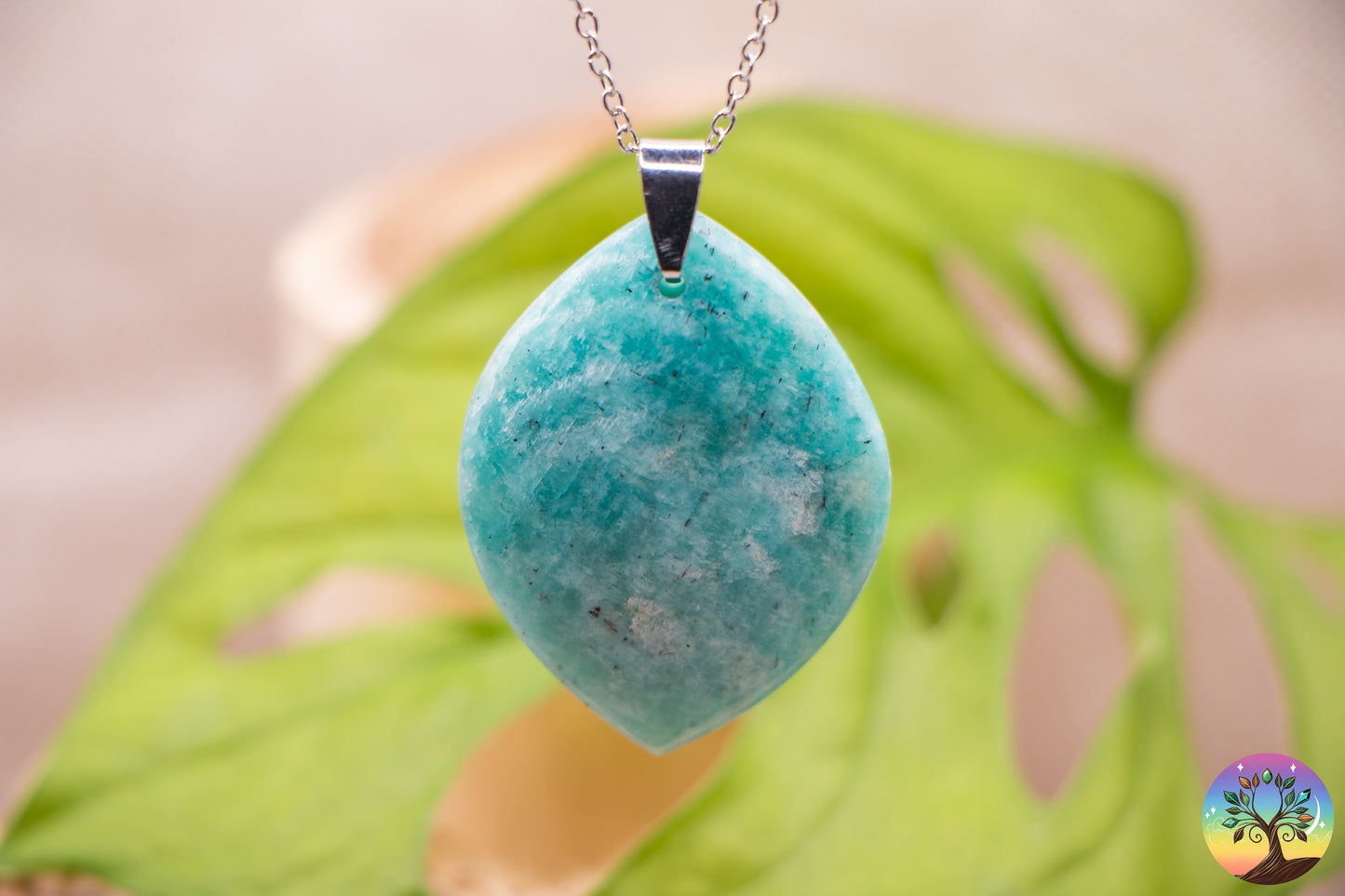 Amazonite - Pendentif - Pierre Plate